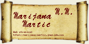 Marijana Martić vizit kartica